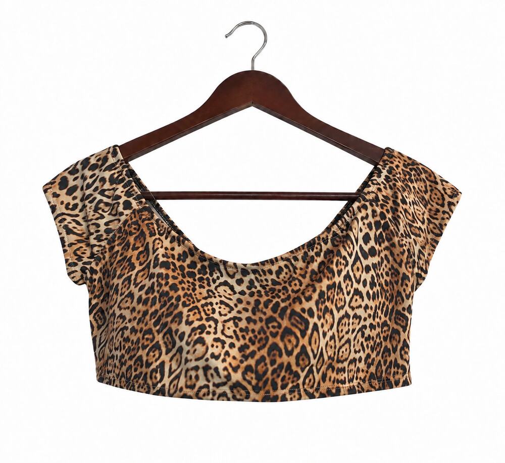 Victoria's Secret Leopard Swim Top & Black Bottoms Set Large